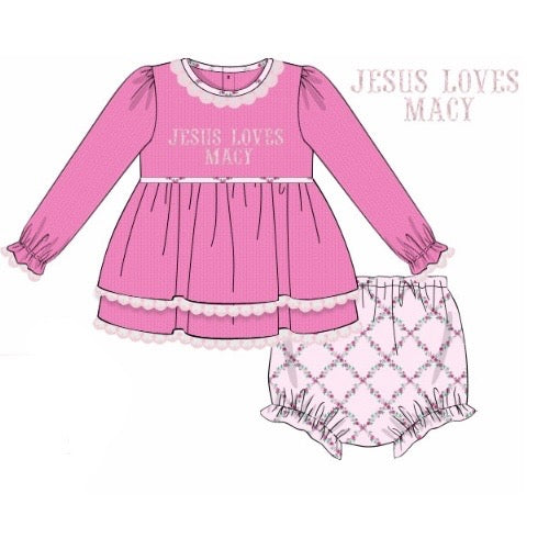 CUSTOM PREORDER: Jesus Loves Diaper Set (November TAT)