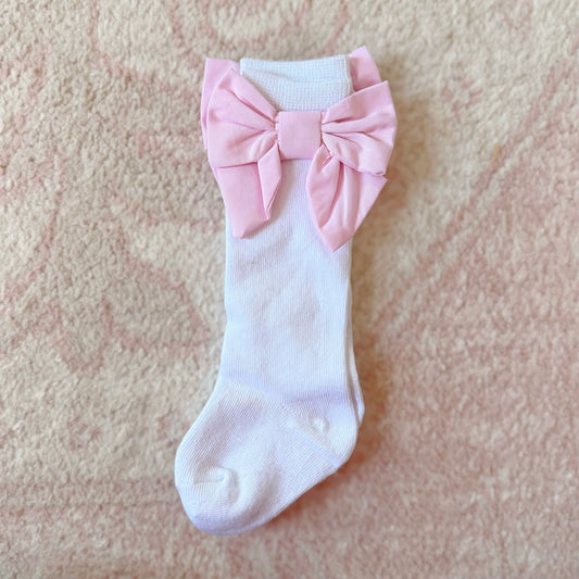 White with Pink Bow Socks