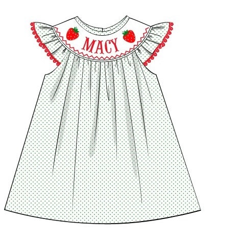 CUSTOM PREORDER: Custom Name Strawberry Dress