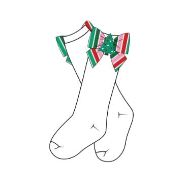 PREORDER: Charlotte’s Christmas Trees & Stripes Socks (October TAT)