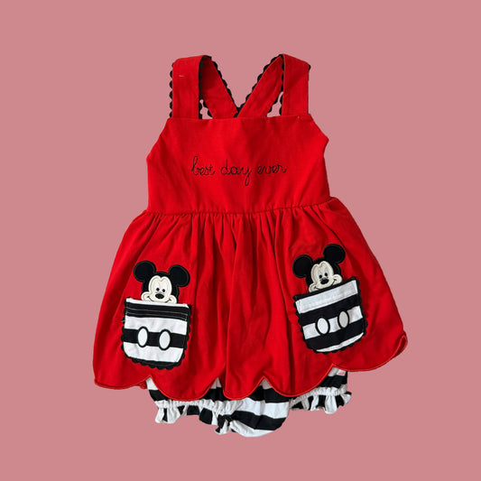Best Day Ever Red Mouse Skirted Bubble
