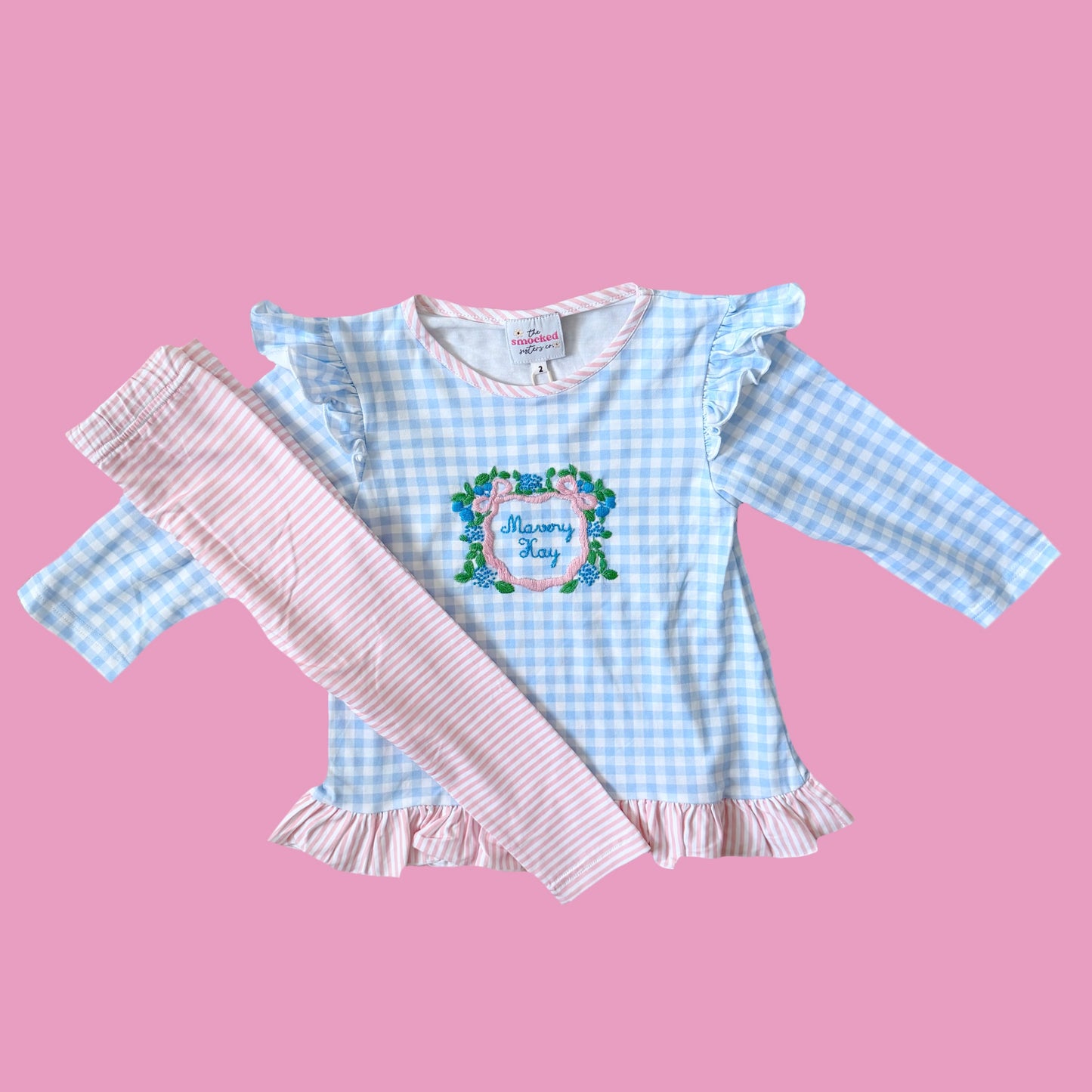 CUSTOM PREORDER: Floral Bow Wreath Legging Set (November TAT)