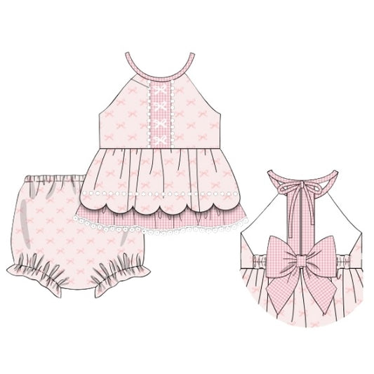 PREORDER: Pink Bows & Pearls Diaper Set (May TAT)