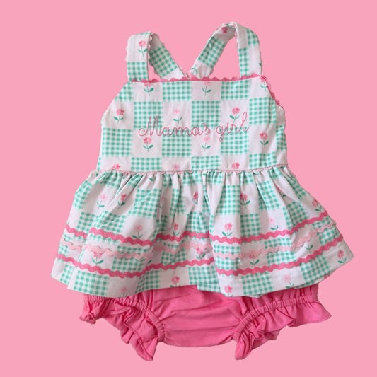 Mama's Girl Summer Patchwork Diaper Set