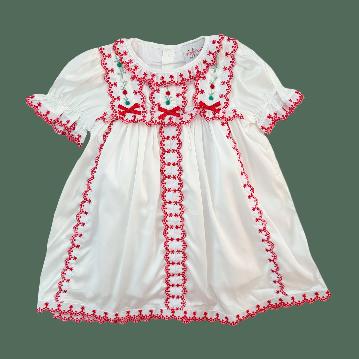 Vintage Christmas Satin Heirloom Dress