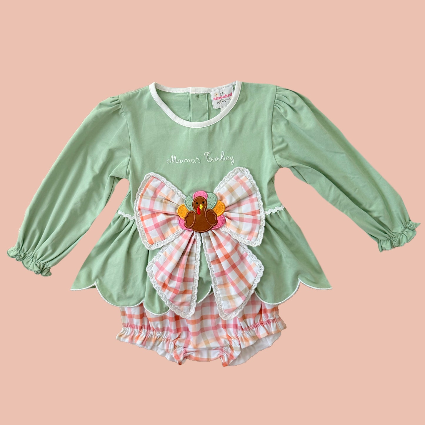 Mama’s Turkey Appliqué Diaper Set