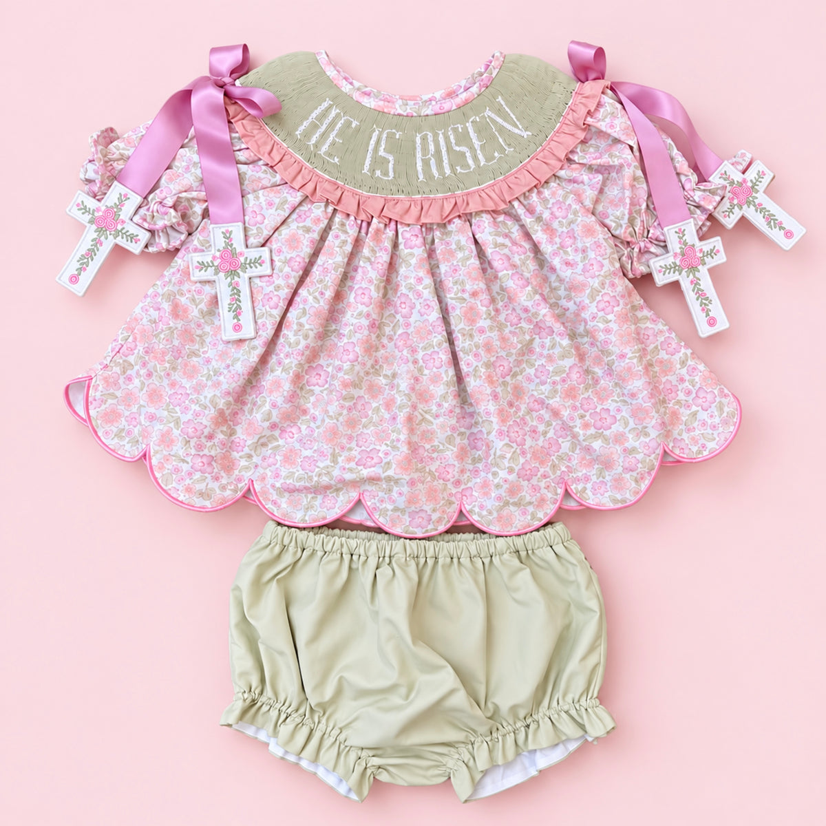 PREORDER: He Is Risen Floral Diaper Set (February TAT)