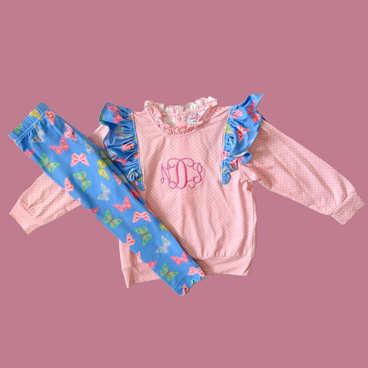 CUSTOM PREORDER: Monogram Elliana’s Butterfly Legging Set (November TAT)