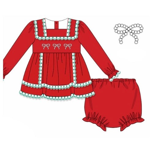 PREORDER: Red Bows Diaper Set (November TAT)