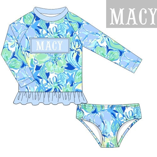 CUSTOM PREORDER: Custom Name Palm Paraside Two Piece Swimsuit