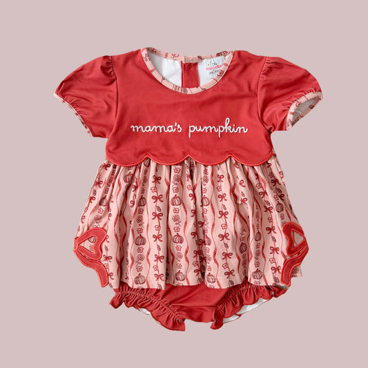 Mama’s Pumpkin Chainstitch Diaper Set