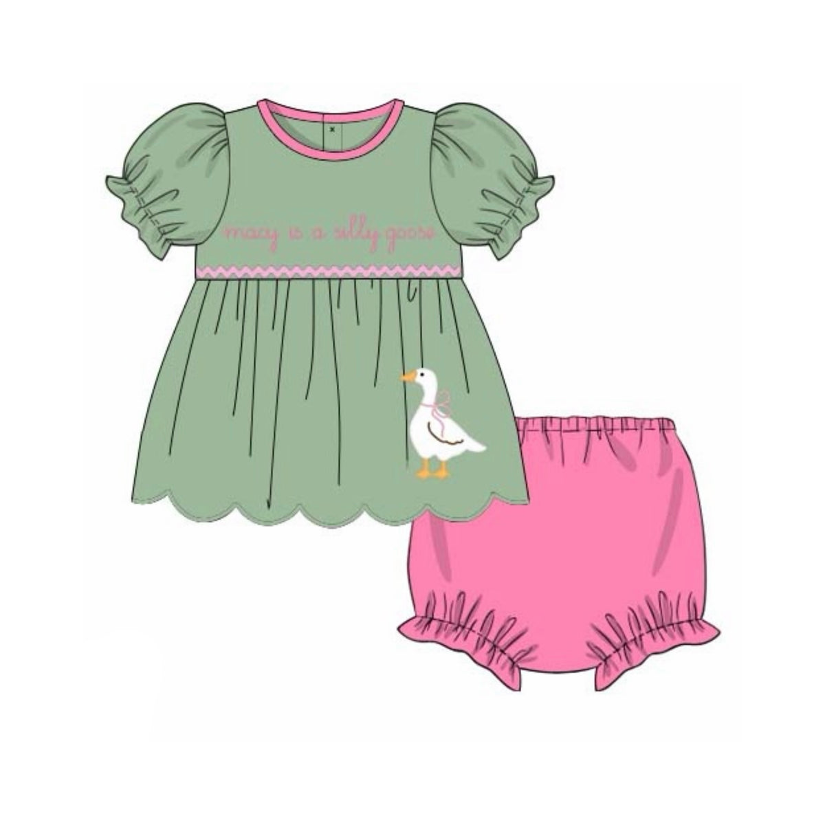 CUSTOM PREORDER: Silly Goose Diaper Set (February TAT)