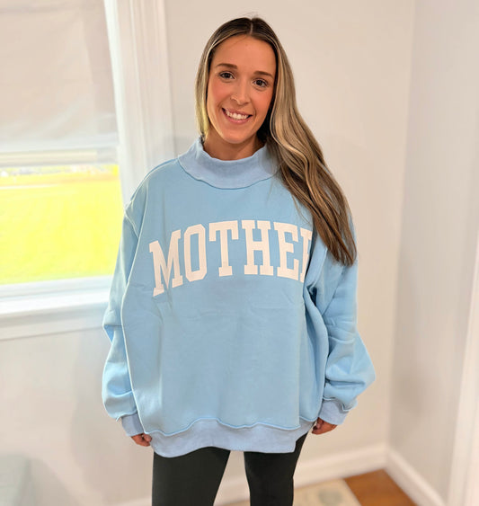 Blue Mother Mockneck