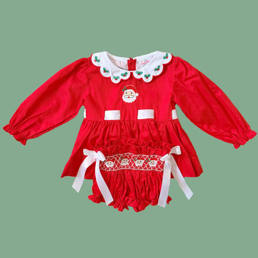 Brooklyn's Santa Smocked Diaper Set