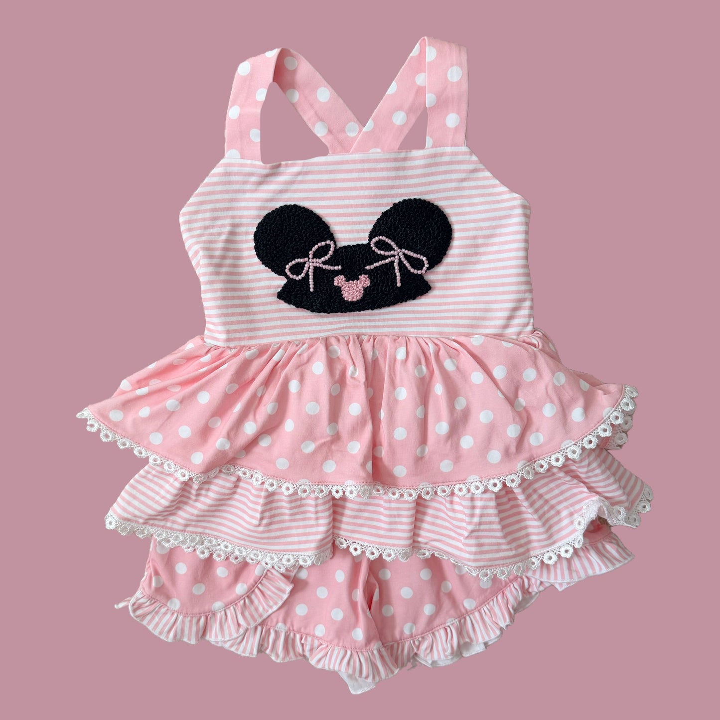 French Knot Magical Mouse Shorts Set