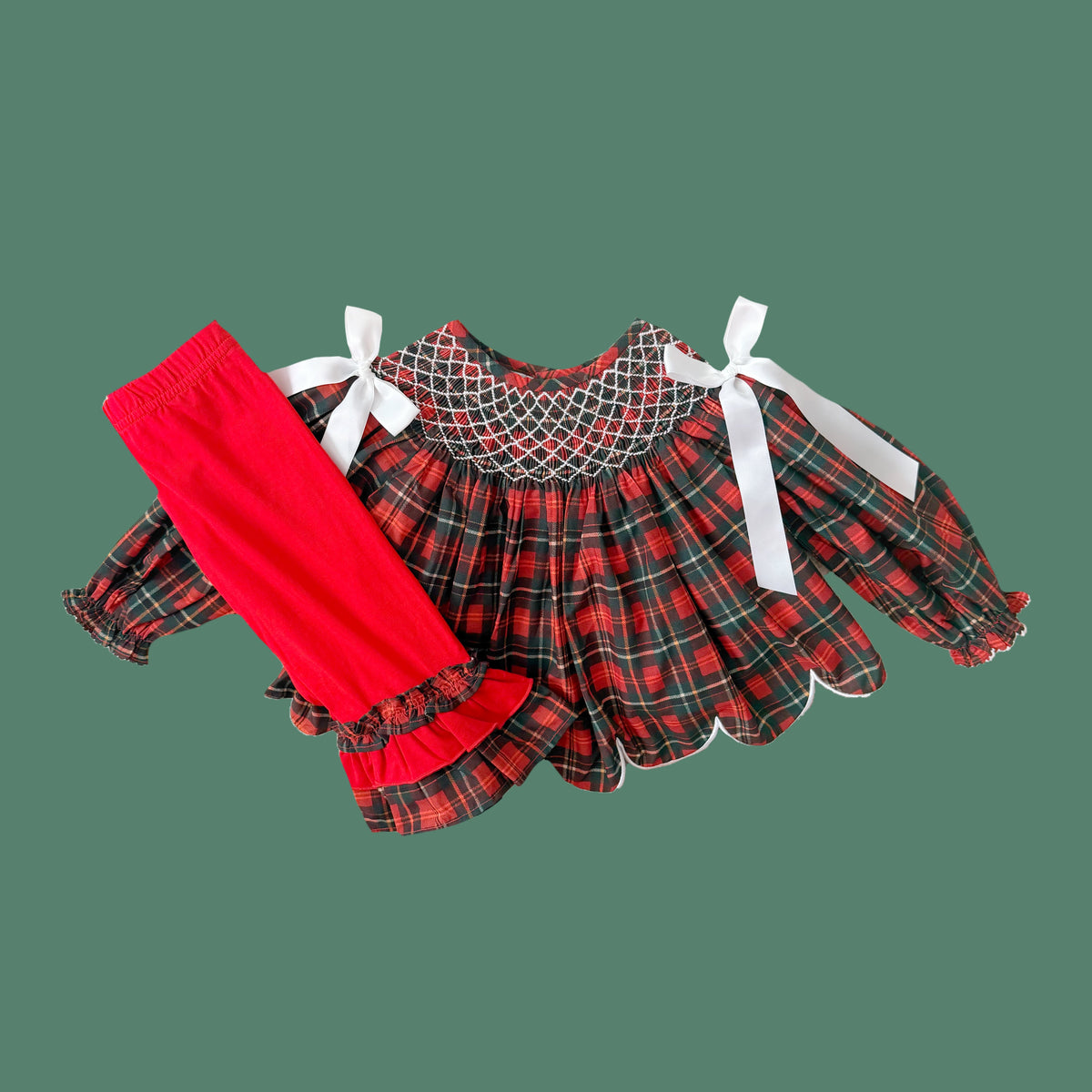 Charlotte's Christmas Plaid Pants Set
