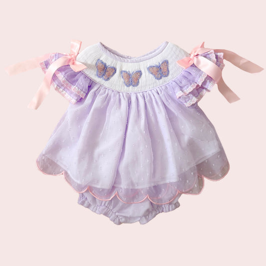 Beaded Butterfly Diaper Set