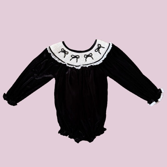 PREORDER: Black Pearl Bow Velvet Bubble (November TAT)