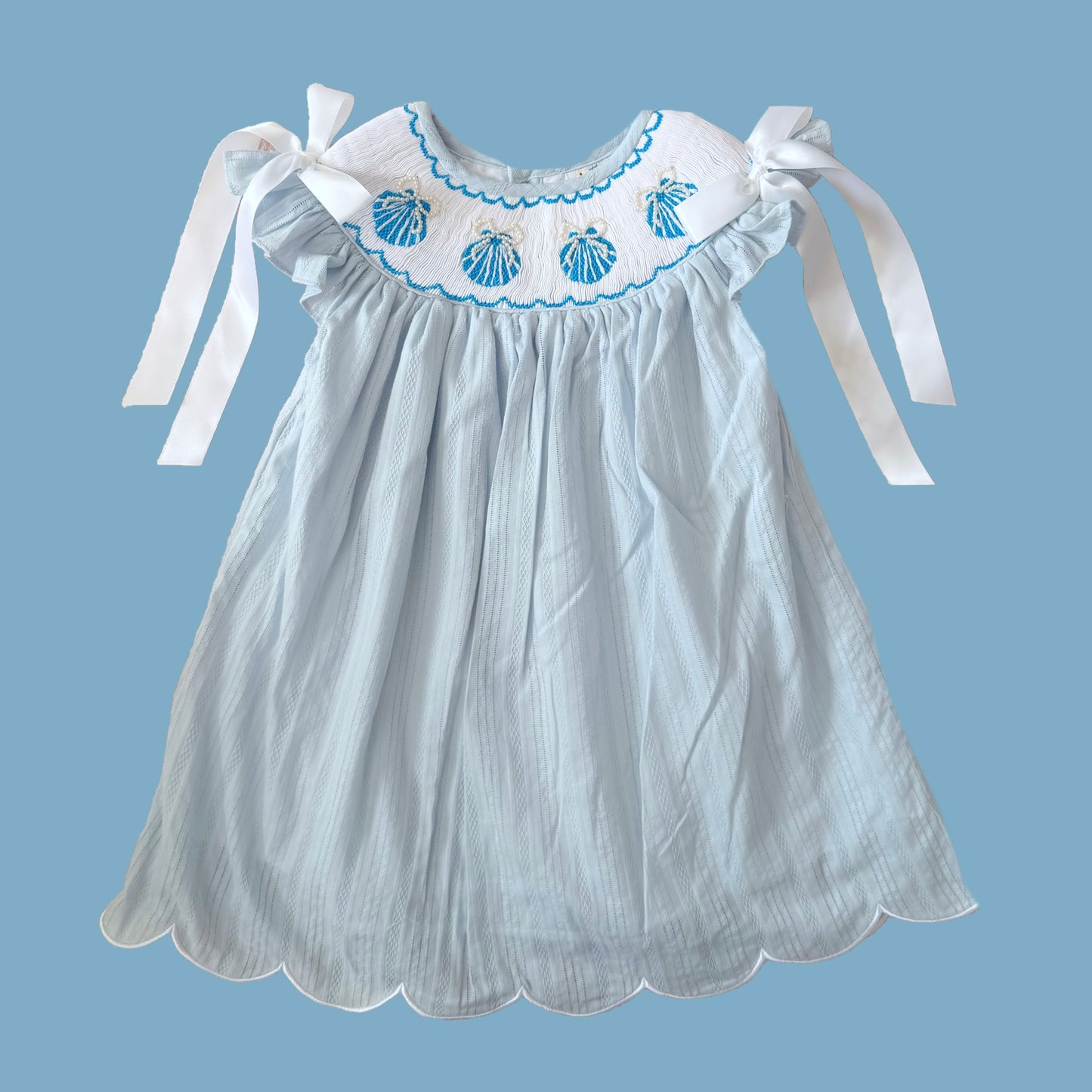 Blue Shell Pearl Dress