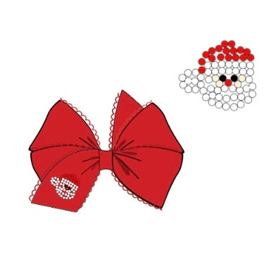PREORDER: Beaded Santa Bow (October TAT)