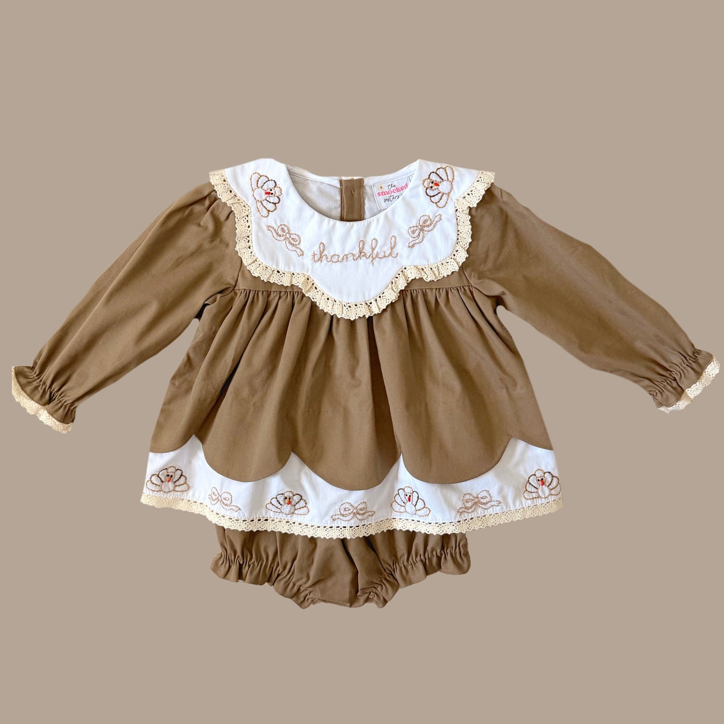 Ali's Thankful Shadow Embroidery Diaper Set