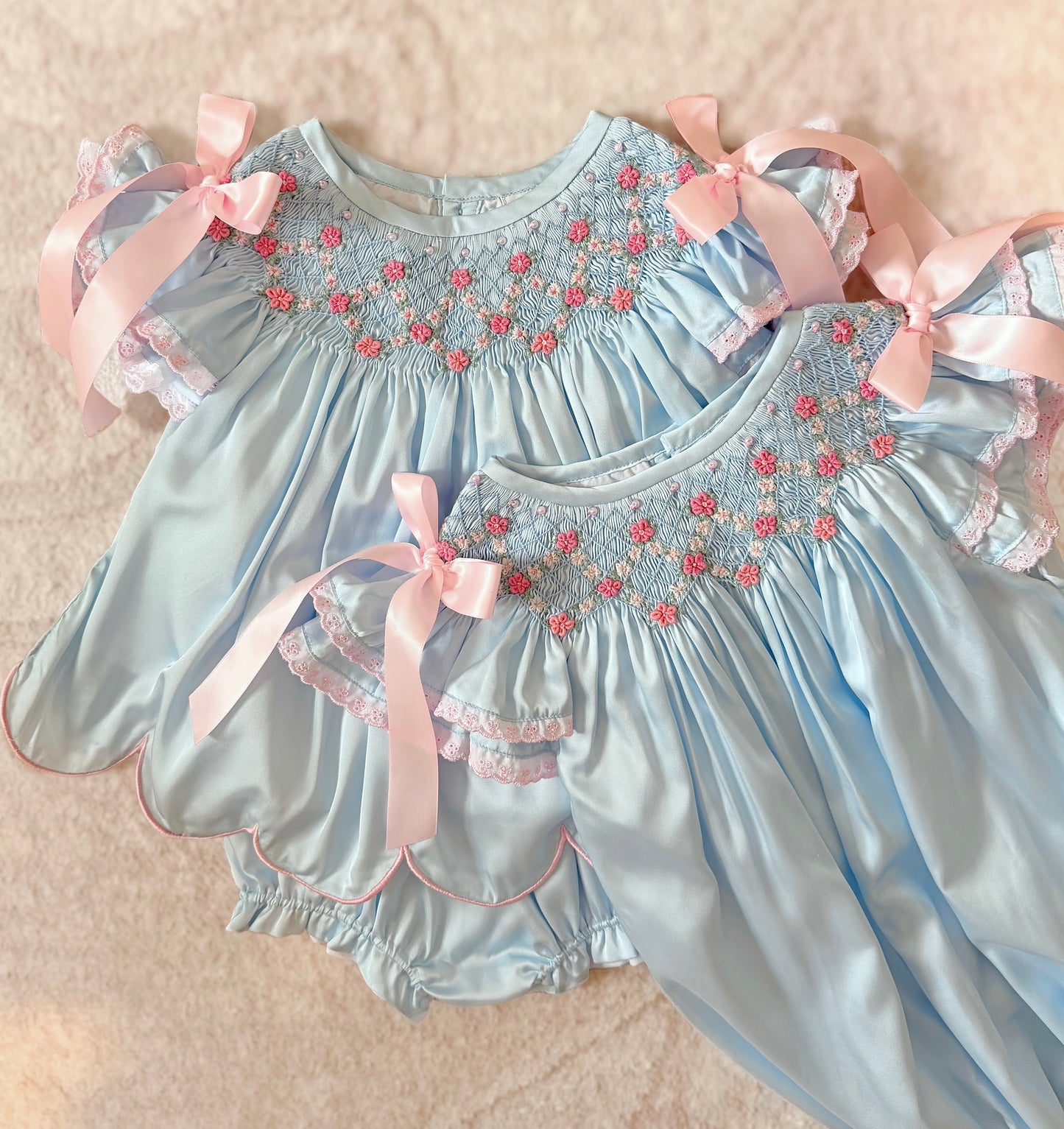 Addison’s Blue Satin Heirloom Bubble