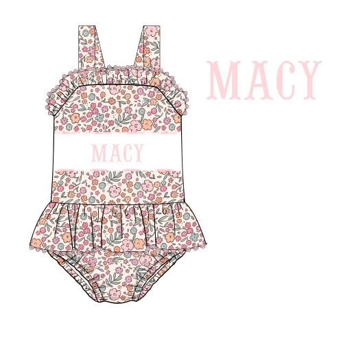 CUSTOM PREORDER: Custom Name Floral Swimsuit