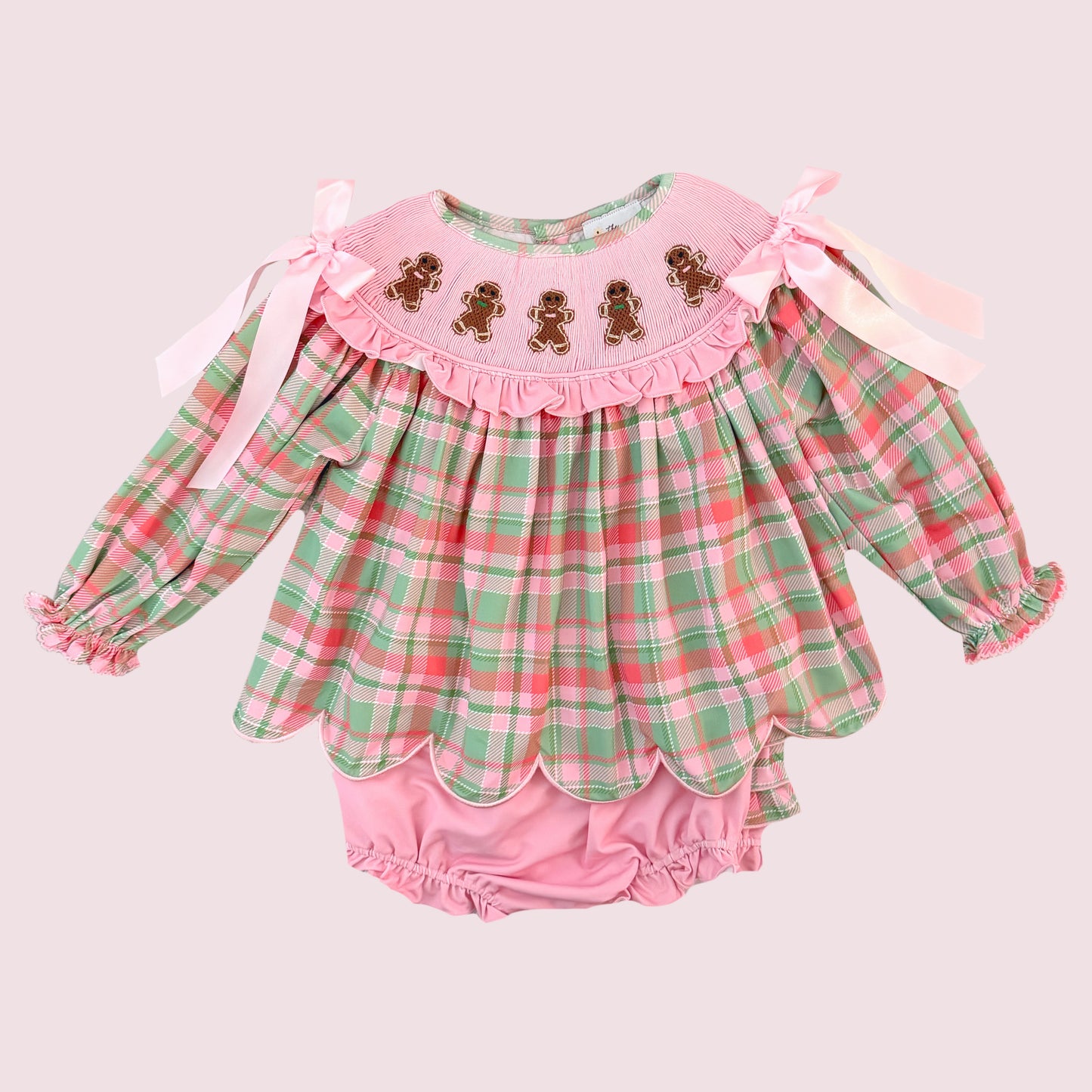 Gingerbread Plaid Diaper Set