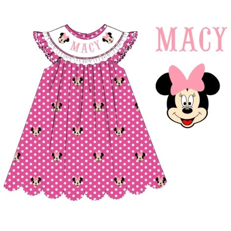 CUSTOM PREORDER: Custom Name Girly Mouse Dress