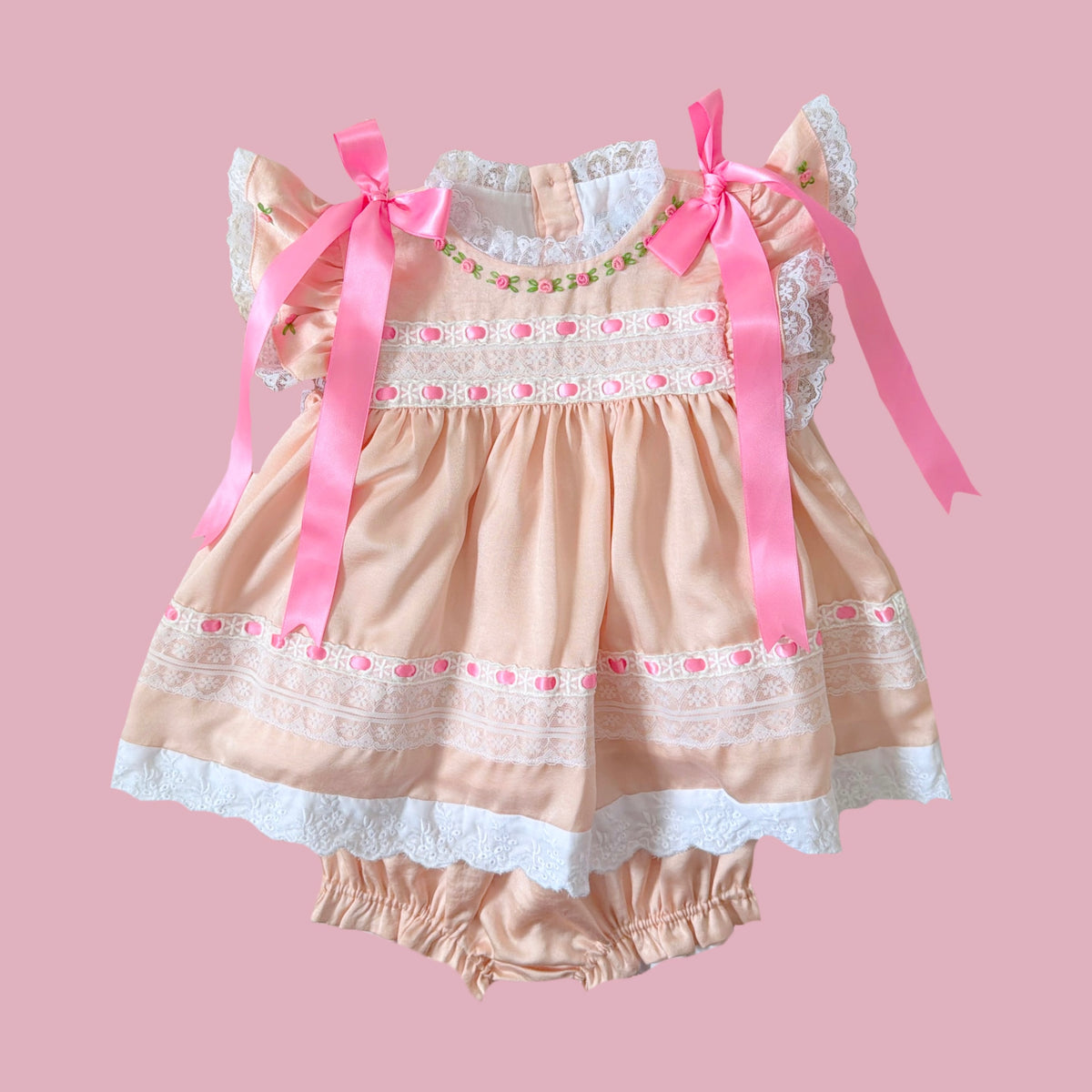 PREORDER: Mattie’s Creamsicle & Pink Satin Diaper Set (February TAT)
