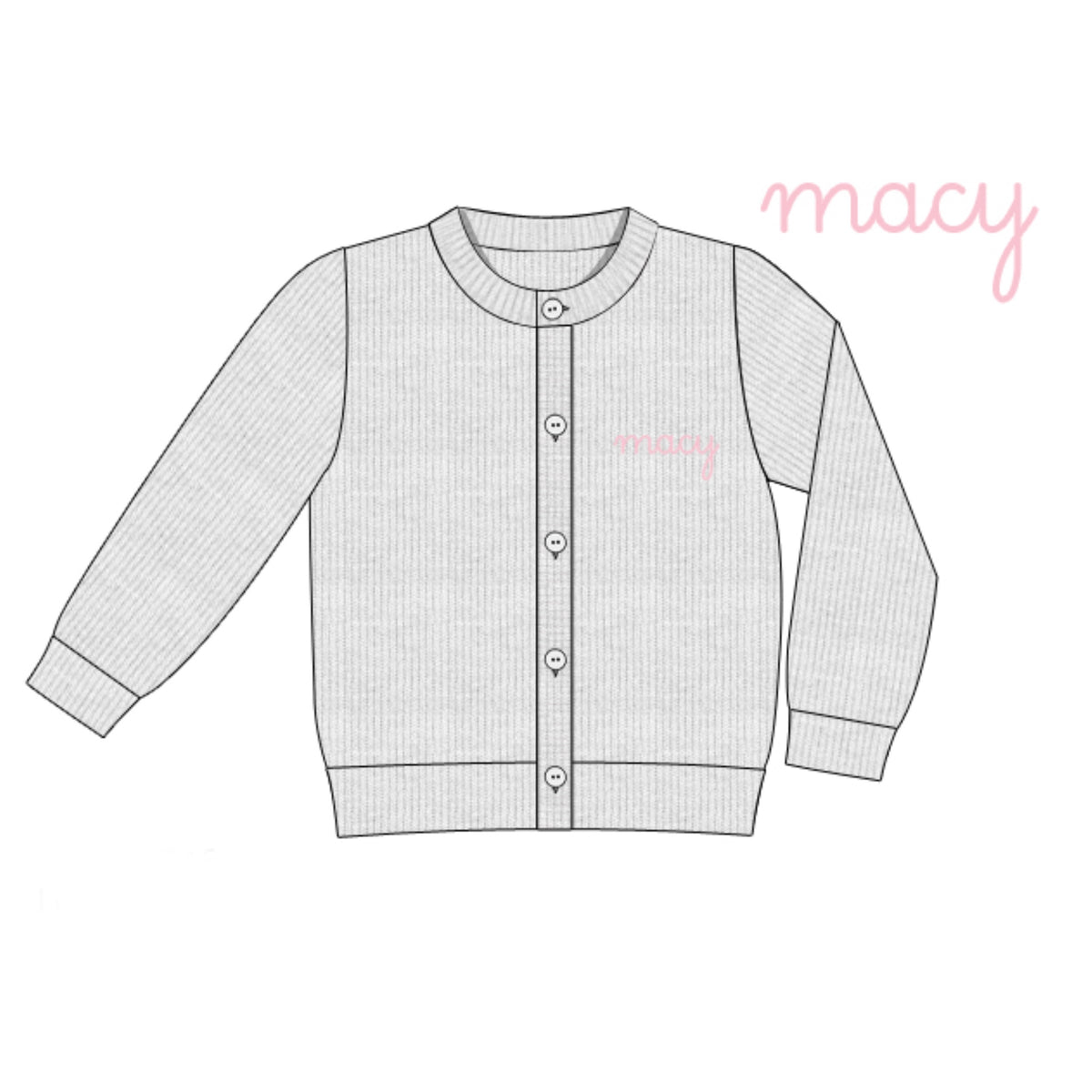 CUSTOM PREORDER: Custom Name White Cardigan Sweater (February TAT)