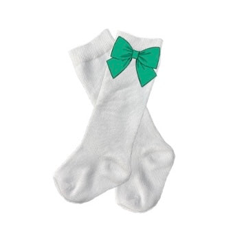 Christmas Green Bow Sock