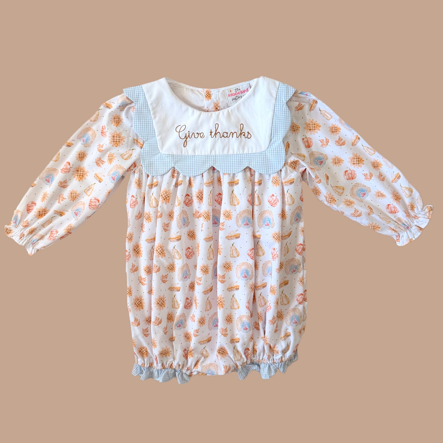 Give Thanks Scalloped Bib Bubble