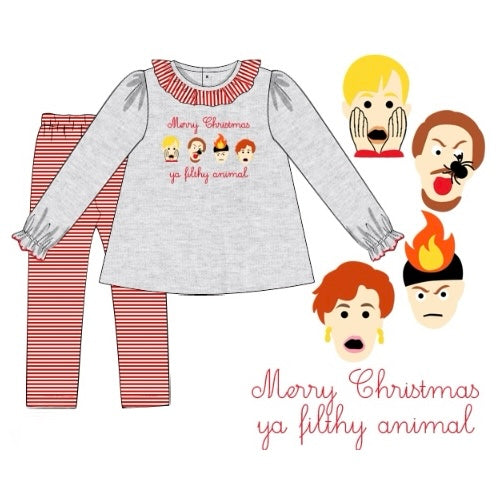 PREORDER: Merry Christmas Ya Filthy Animal Legging Set (October TAT)
