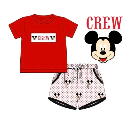 CUSTOM PREORDER: Custom Name Red Mouse Boy Set