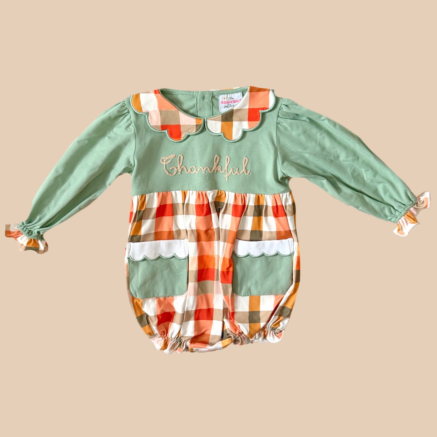 Thankful Plaid Chainstitch Bubble