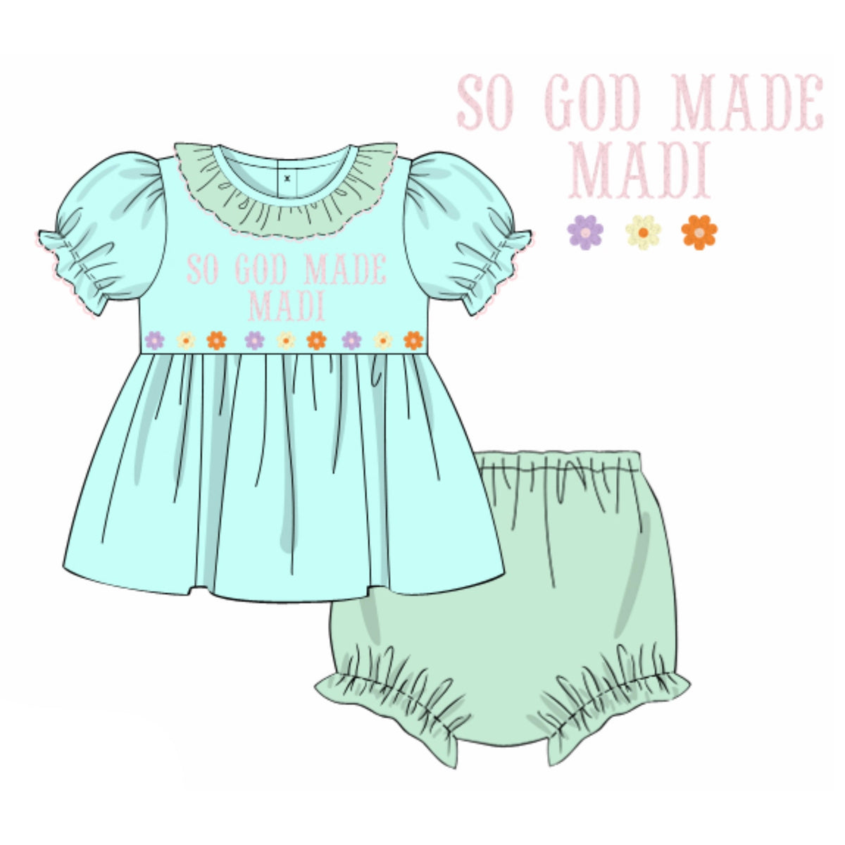CUSTOM PREORDER: Custom So God Made Diaper Set (February TAT)