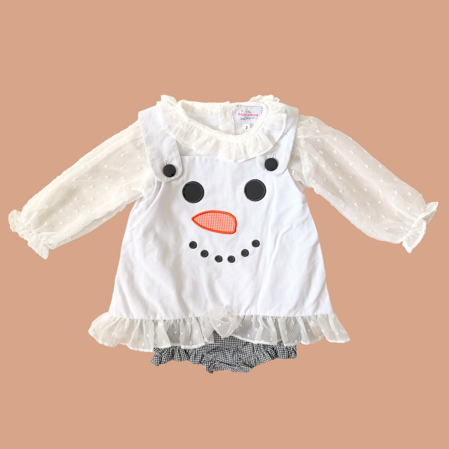 PREORDER: Chiffon & Corduroy Snowman Skirted Bubble Set (November TAT)