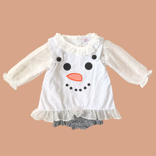 PREORDER: Chiffon & Corduroy Snowman Skirted Bubble Set (November TAT)