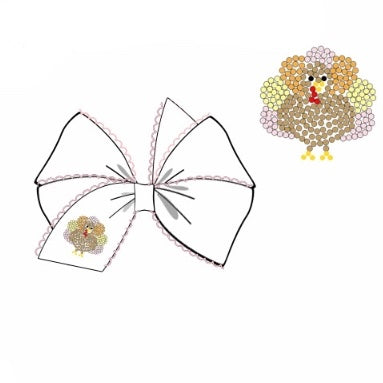 Beaded Turkey Bow