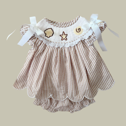 Beaded Shell Diaper Set