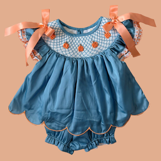 Satin Pumpkin Diaper Set