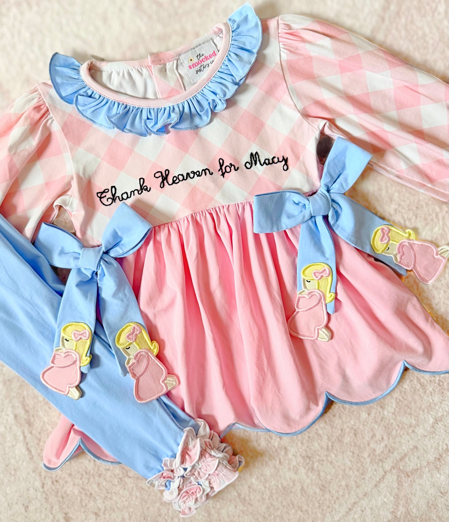 CUSTOM PREORDER: Thank Heaven Legging Set *White Girl/Blonde Hair* (November TAT)