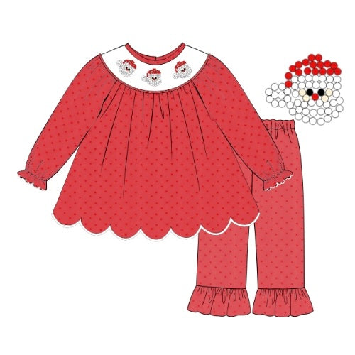 PREORDER: Beaded White Santa Pants Set (October TAT)