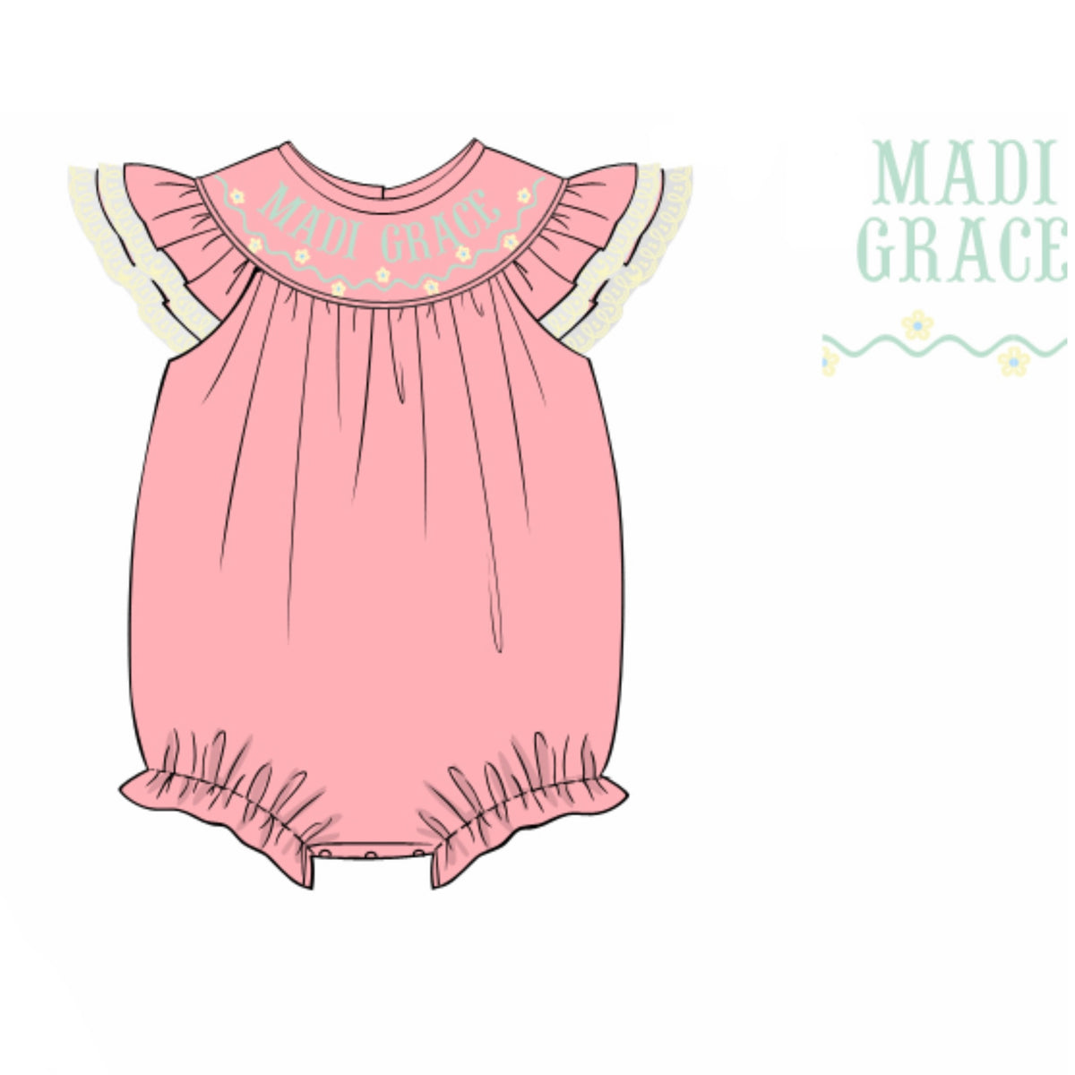 CUSTOM PREORDER: Custom Name Peach & Mint Bubble (February TAT)
