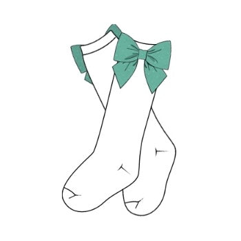 Green Chiffon Swiss Dot Socks