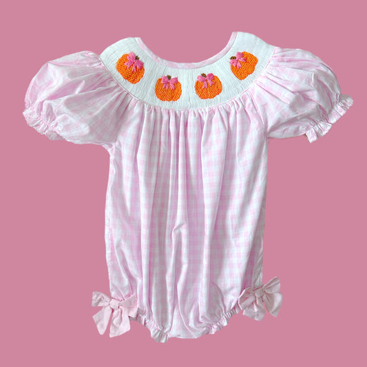 Pink Pumpkin Bow Bubble