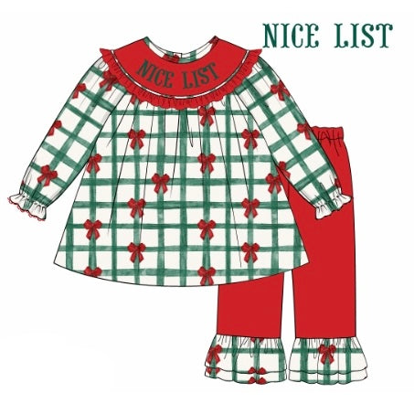 PREORDER: Isabelle’s Nice List Pants Set (November TAT)