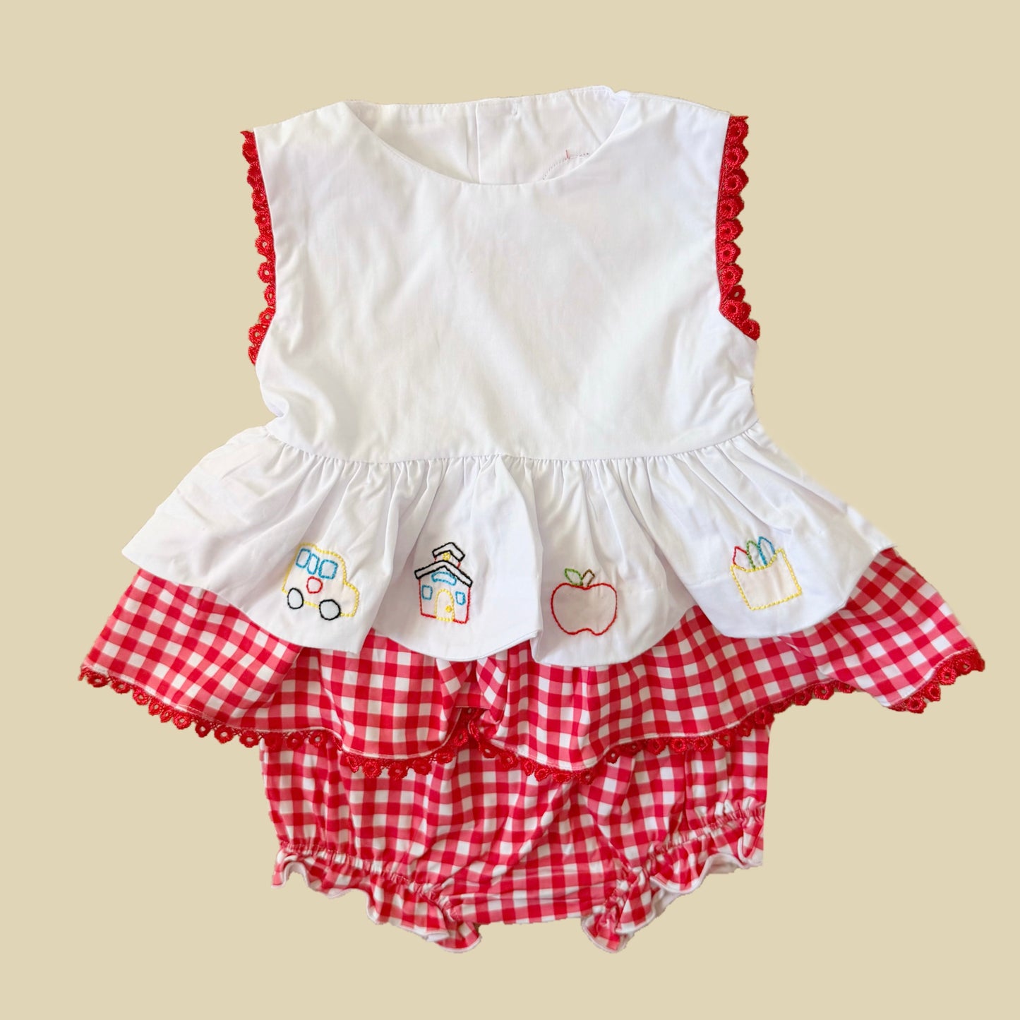 Shadow Embroidery School Diaper Set