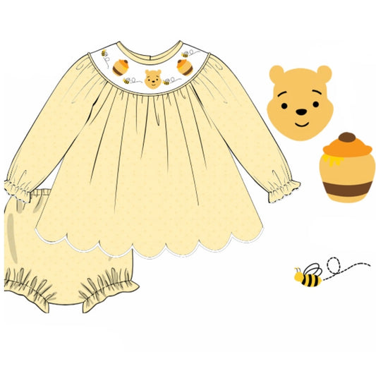 PREORDER: Beaded Bear Diaper Set (December TAT)